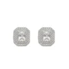 Brinco Isabella Retangular Zircônias Folheado em Ródio Branco