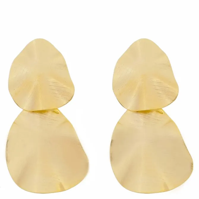 Brinco Maria Paula Texturizado Folheado a Ouro 18k
