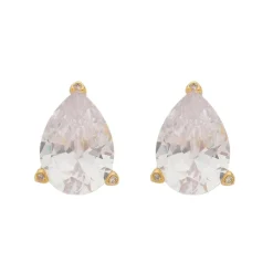 Brinco Maria Sophia Gota Zircônia Cristal Folheado a Ouro 18k