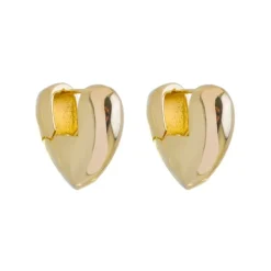 Brinco Piuka Argola Eva Coração Folheado a Ouro 18k