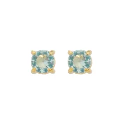 Brinco Ponto de Luz Annie M Zircônia Acqua Folheado a Ouro 18k