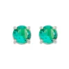 Brinco Ponto de Luz Annie G Zircônia Turmalina Folheado em Ródio Branco