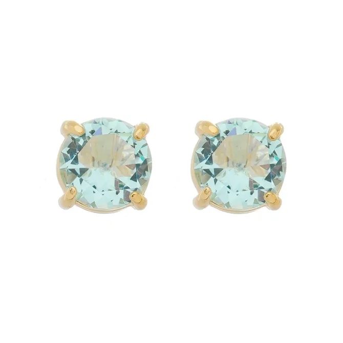 Brinco Ponto de Luz Annie G Zircônia Acqua Folheado a Ouro 18k