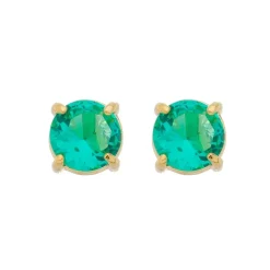 Brinco Ponto de Luz Annie G Zircônia Turmalina Folheado a Ouro 18k