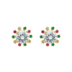 Brinco Ponto de Luz Deise Zircônia Cristal Folheado a Ouro 18k