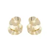 Brinco Thais Matelado Redondo Folheado a Ouro 18k