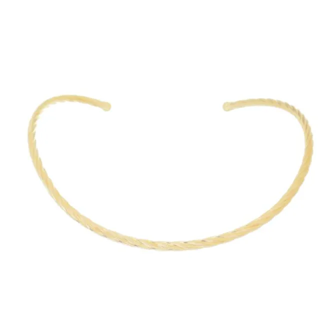 Choker Metal Torcido Folheada a Ouro 18k Liza