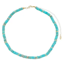 Choker Clara Howlita Natural Turquesa