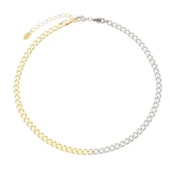 Choker Elos Groumet Folheada a Ouro 18k e Folheada em Ródio Branco Frida