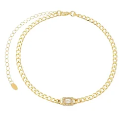 Choker Elos Grumet Zircônias Folheada a Ouro 18k Letizia