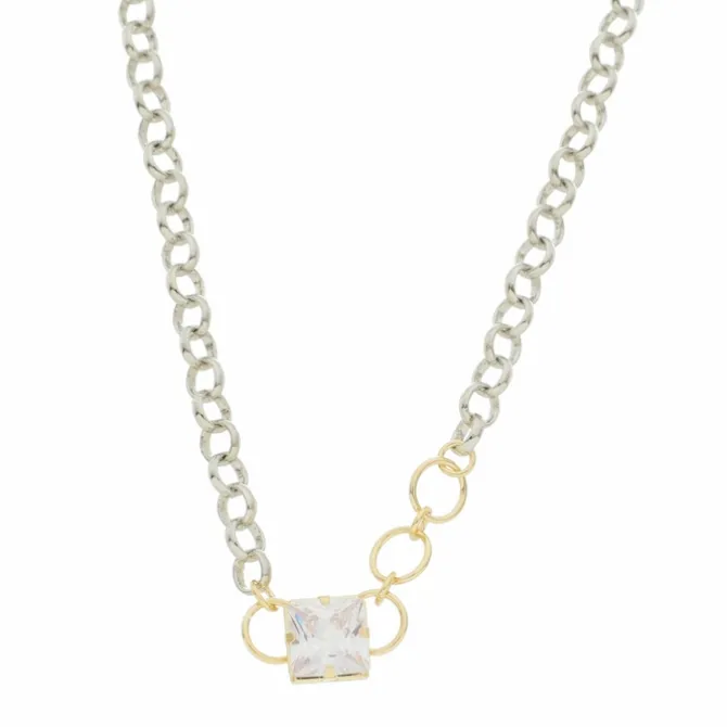 Choker Ester Zircônia Folheada em Ródio Branco e Folheado a Ouro 18k