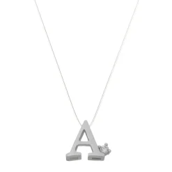 Choker Fio de Nylon Letra Inicial Zircônia Folheada em Ródio Branco