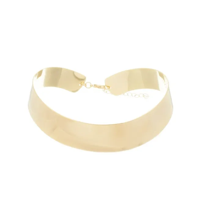 Choker Lorena Metal Larga Dourada