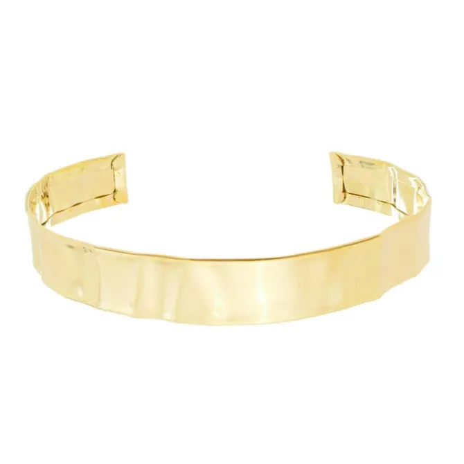 Choker Metal Amassado Folheada a Ouro 18k Kristy
