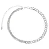 Choker Piuka Billy Elos Grumet Folheado em Ródio Branco