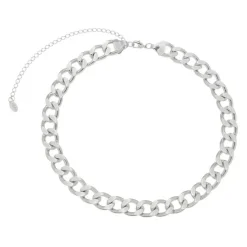 Choker Piuka Cami Elos Grumet Folheada em Ródio Branco