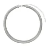 Choker Piuka Fernanda Malha Grossa Metal Folheada em Ródio Branco