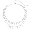 Choker Piuka Flora Corações e Gotas Folheada em Ródio Branco