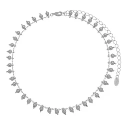 Choker Piuka Gisel Bolinhas Folheado em Ródio Branco