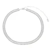 Choker Piuka Taylor Média Zircônias Baguete Cristal Folheada em Ródio Branco