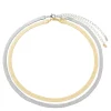 Choker Piuka Vittoria 2 Voltas Malha Metal Folheada a Ouro 18k e Folheada em Ródio Branco