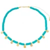 Choker Rebeca Mini Medalhas Howlita Turquesa