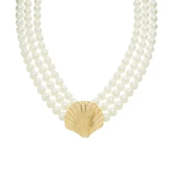 Choker Tripla Antonella Concha Pérolas Murano Folheada a Ouro 18k