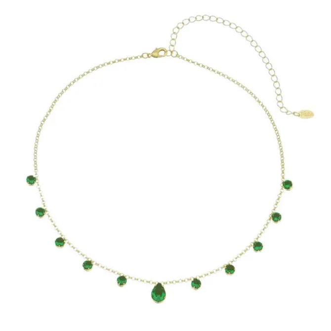 Choker Zircônias Esmeralda Folheada a Ouro 18k Muriel