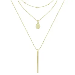Colar 3 Voltas Lindy Medalha Santa Rita Folheado a Ouro 18k