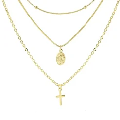 Colar 3 Voltas Santa Rita Folheado a Ouro 18k