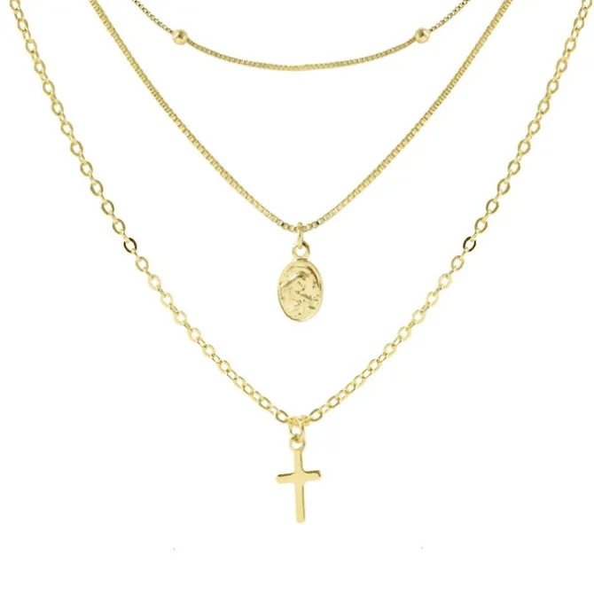 Colar 3 Voltas Santa Rita Folheado a Ouro 18k