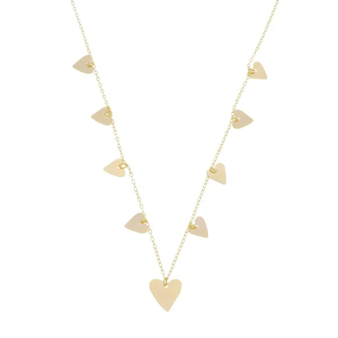 Colar Corações Piuka Vintage Folheado a Ouro 18k
