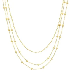 Colar Curto 3 Voltas Alice Bolinhas Folheada a Ouro 18k