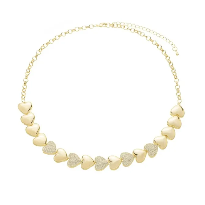 Colar de Coração Juline Zircônias Folheado a Ouro 18k