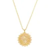 Colar de Medalha Vintage Signo Zircônias Folheado a Ouro 18k