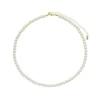 Colar de Pérolas Margaret Folheado a Ouro 18k