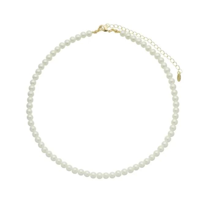 Colar de Pérolas Shell Pequeno Alexandra Folheado a Ouro 18k
