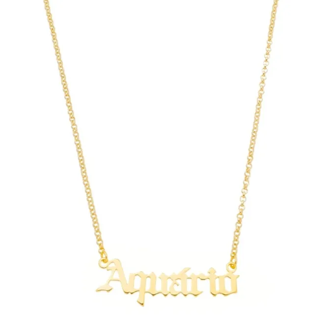 Colar de Signos Manuscrito Folheado a Ouro 18k