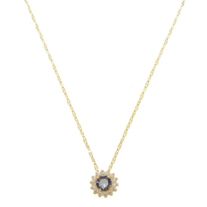 Colar Elis Ponto de Luz Zircônia Tanzanita Folheado a Ouro 18k