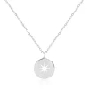 Colar Feminino Medalha Me Guia Senhor Por Onde Eu For Folheado em Ródio Branco