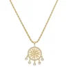 Colar Feminino Medalha Sol Seja Luz Zircônias Folheado a Ouro 18k