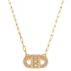 Colar Feminino Rafa Locker Baguete Zircônias Folheado a Ouro 18k