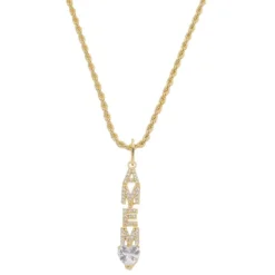 Colar Jade Amém Zircônias Folheado a Ouro 18k