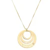 Colar Longo Life Círculos Fé, Amor e Gratidão Folheado a Ouro 18k
