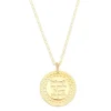 Colar Longo Medalha Hooponopono Vintage Folheado a Ouro 18k