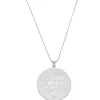 Colar Longo Medalha Sou um com Deus Elos Folheado em Ródio Branco