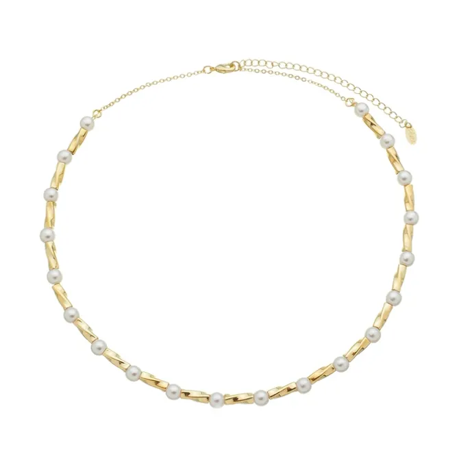 Colar Lorena Pérolas Folheado a Ouro 18k