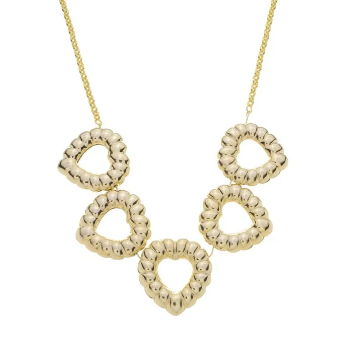 Colar Lucy Coração Elos Vintage Dourado
