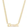 Colar Manuscrito Brasil Folheado a Ouro 18k