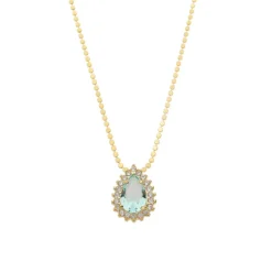 Colar Maria Fernanda Gota Zircônia Acqua Folheado a Ouro 18k